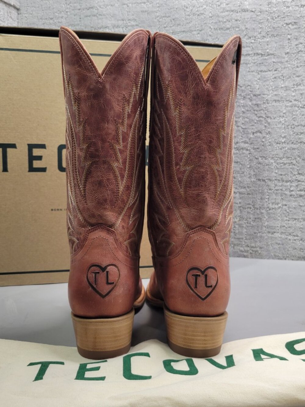 Tecovas the Jamie Women's Size US 8.5B Pink Frost Leather Cowgirl Boots - Picture 12 of 13